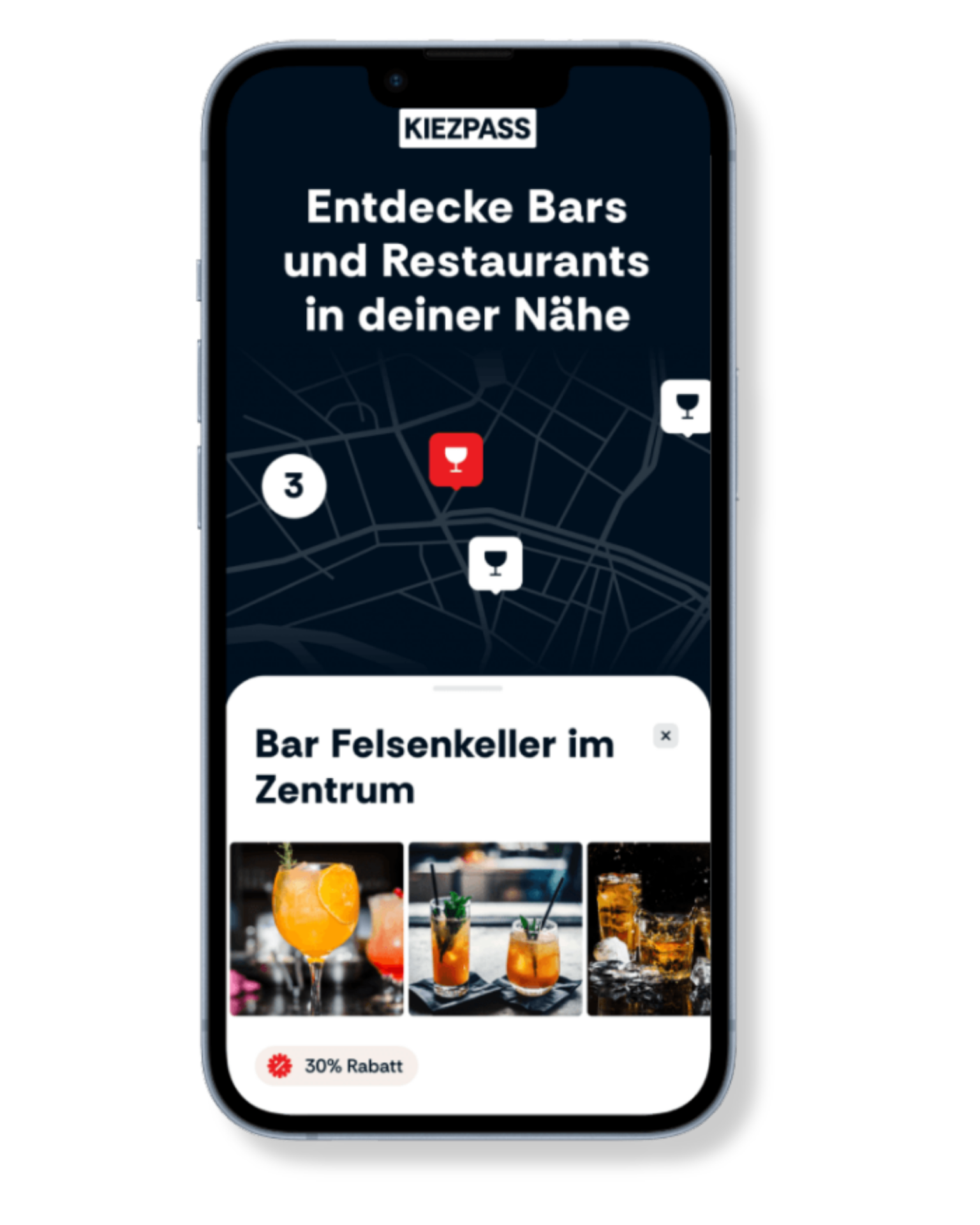 Kiezpass App – Bars und Restaurants in deiner Nähe